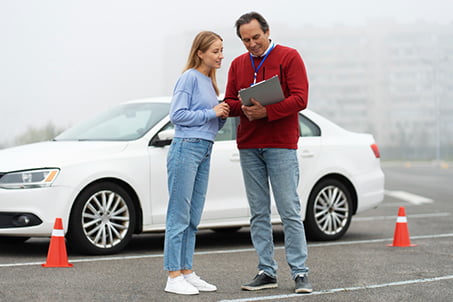 during first driving lesson