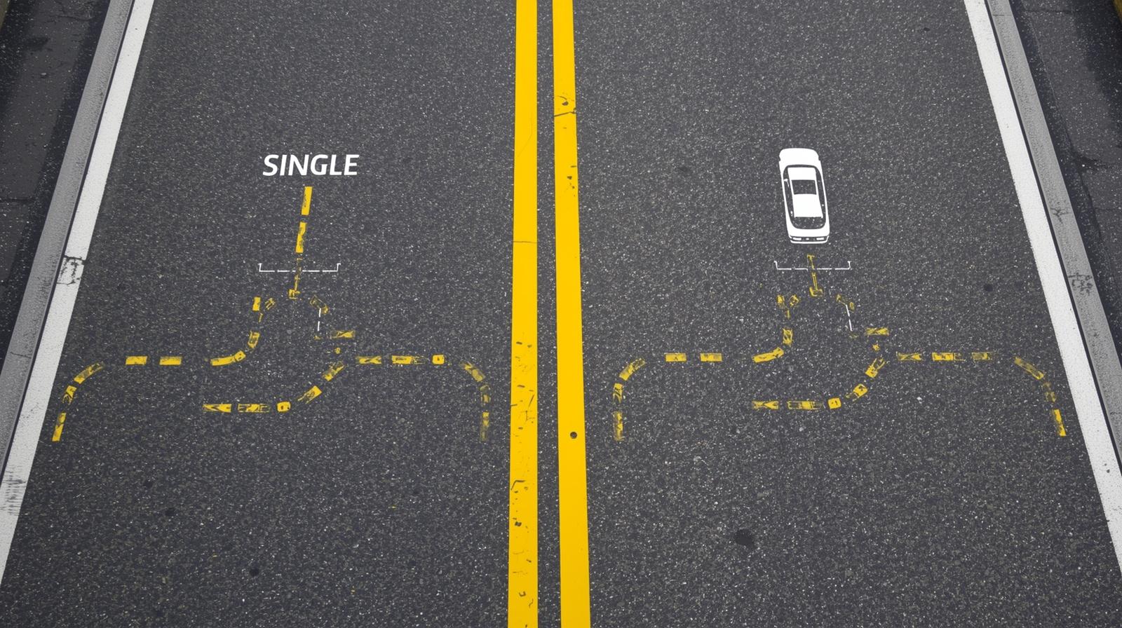 single vs double yellow lines